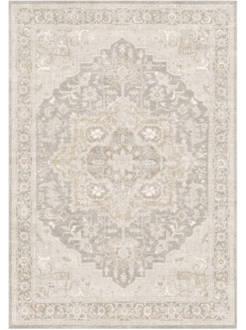 Aura Washable Spill Proof Beige Gold Area Rug by Viana