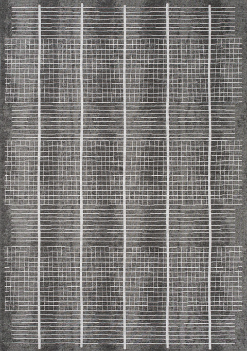 Cathedral Grey Grid Patterns Rug by Kalora Interiors