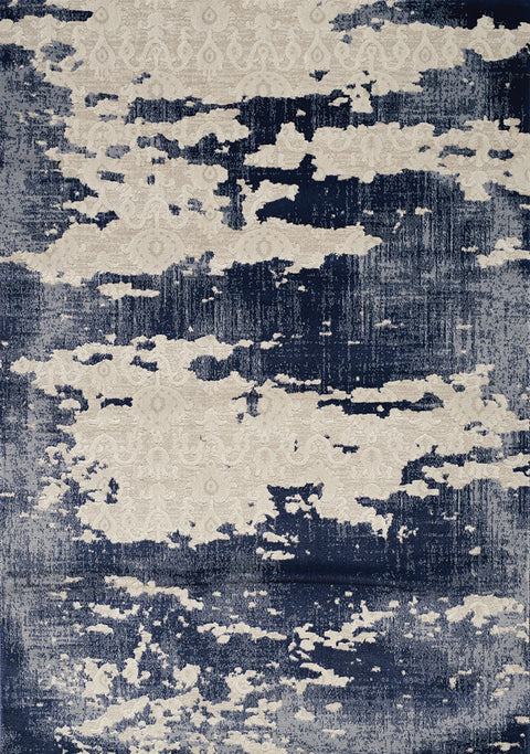 Alida Blue Cream Distressed Rug by Kalora Interiors