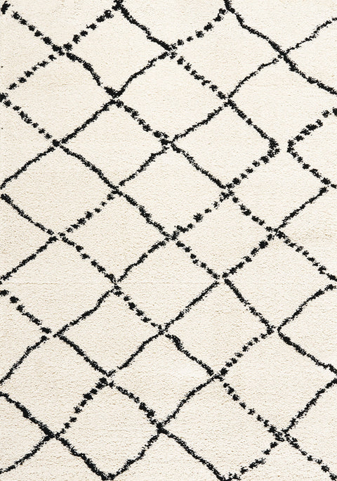 Maroq White Black Diamonds Soft Touch Rug by Kalora Interiors