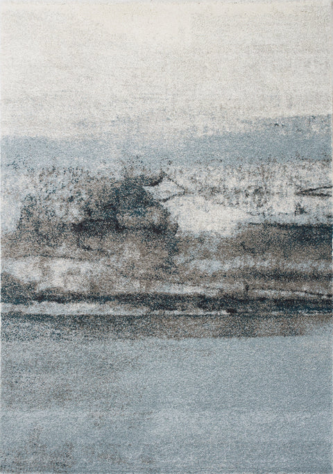 Sable Blue Cream Misty River Rug by Kalora Interiors