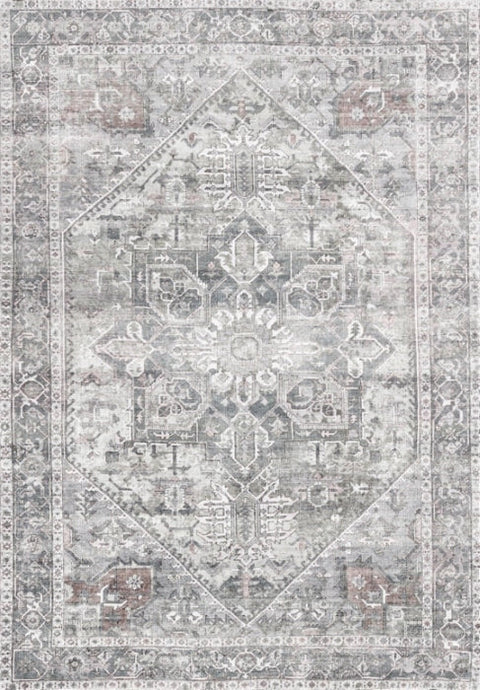 Aura Washable Spill Proof Grey Area Rug by Viana