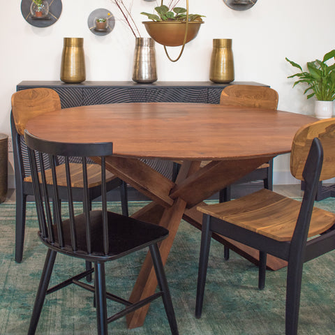 Round 3-Legged Dining Table by LH Imports