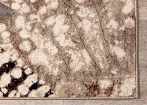 Abbey Cream Taupe Leaf Rug by Kalora Interiors
