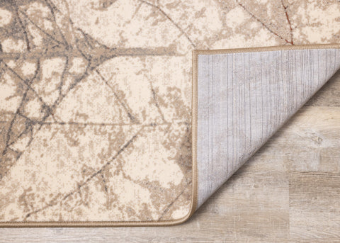 Abbey Cream Taupe Leaf Rug by Kalora Interiors