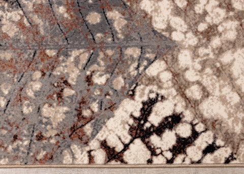 Abbey Cream Taupe Leaf Rug by Kalora Interiors