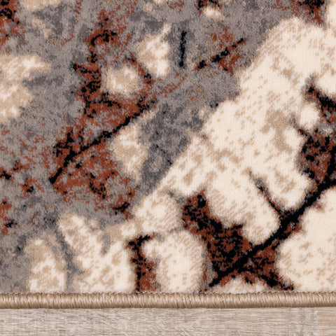 Abbey Cream Taupe Leaf Rug by Kalora Interiors