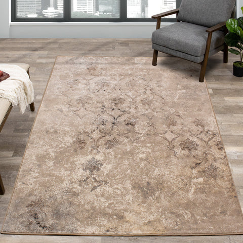 Abbey Beige Taupe Elegant Rug by Kalora Interiors