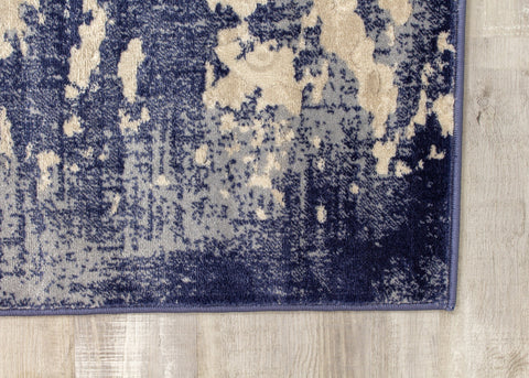 Alida Blue Cream Distressed Rug by Kalora Interiors