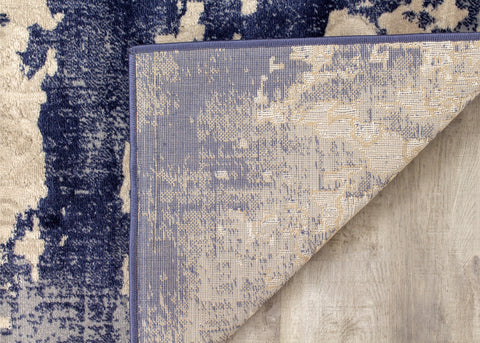 Alida Blue Cream Distressed Rug by Kalora Interiors