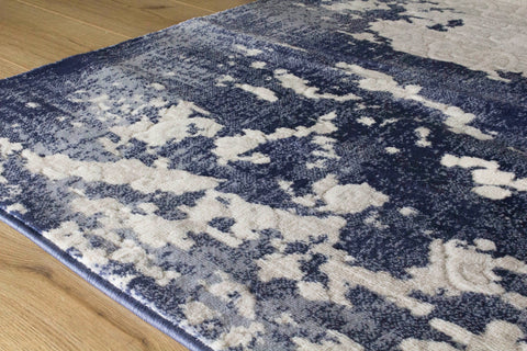 Alida Blue Cream Distressed Rug by Kalora Interiors