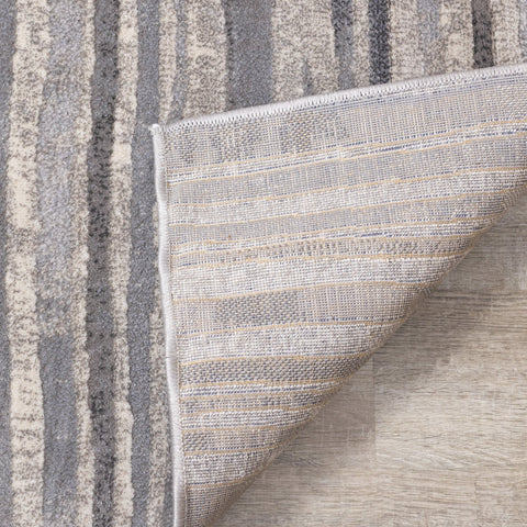 Alida Grey Distressed Striped Rug by Kalora Interiors