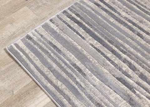 Alida Grey Distressed Striped Rug by Kalora Interiors
