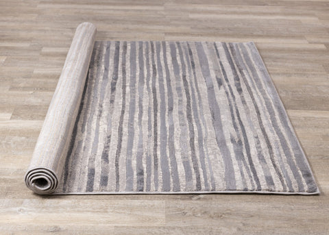 Alida Grey Distressed Striped Rug by Kalora Interiors
