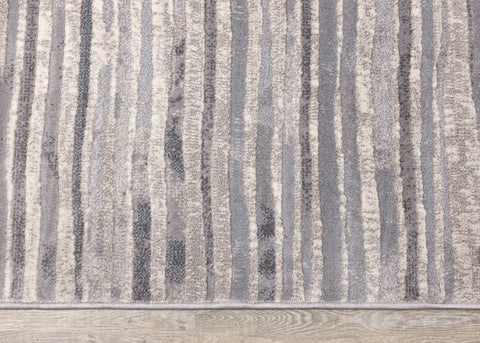 Alida Grey Distressed Striped Rug by Kalora Interiors