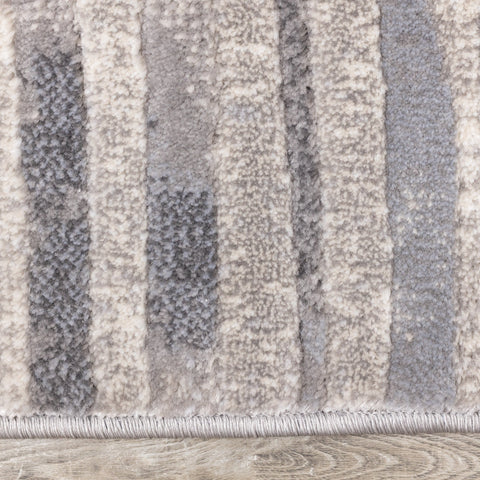 Alida Grey Distressed Striped Rug by Kalora Interiors