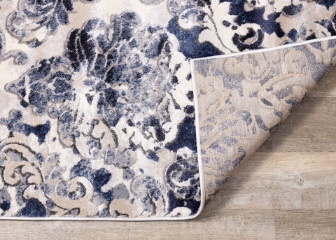 Alida Grey Blue Damask Rug by Kalora Interiors
