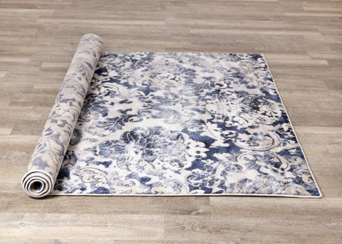 Alida Grey Blue Damask Rug by Kalora Interiors