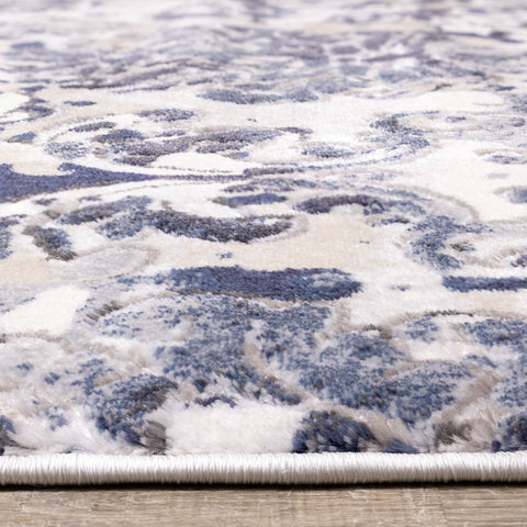 Alida Grey Blue Damask Rug by Kalora Interiors