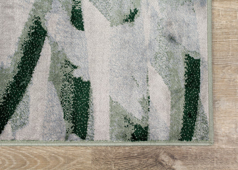 Antika Green Palm Leaf Area Rug by Kalora Interiors
