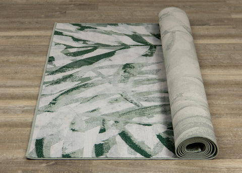 Antika Green Palm Leaf Area Rug by Kalora Interiors