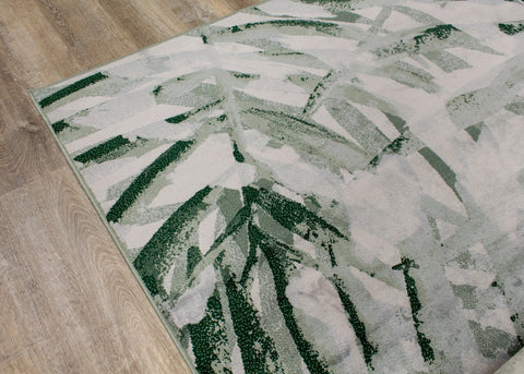 Antika Green Palm Leaf Area Rug by Kalora Interiors