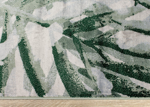 Antika Green Palm Leaf Area Rug by Kalora Interiors