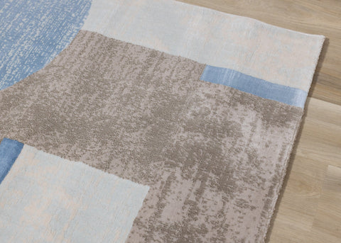 Belle Blue Grey Cream Shape Shifting Rug by Kalora Interiors