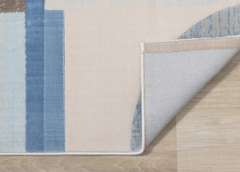 Belle Blue Grey Cream Shape Shifting Rug by Kalora Interiors