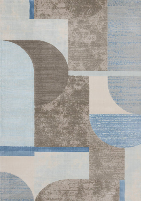 Belle Blue Grey Cream Shape Shifting Rug by Kalora Interiors