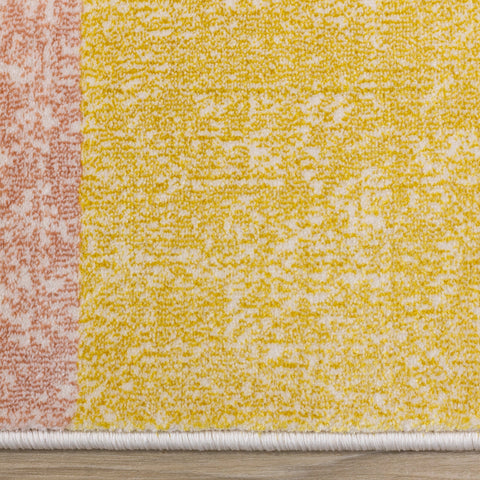Belle Yellow Orange Blue Colour Blocks Rug by Kalora Interiors