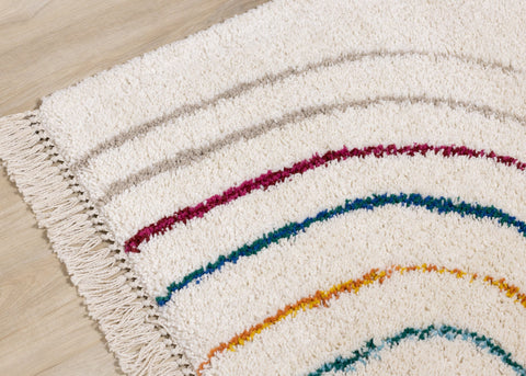Bora Double Rainbow Shag Rug by Kalora Interiors