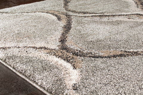 Breeze Grey Brown Ogee Area Rug by Kalora Interiors