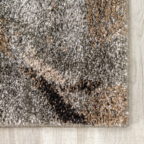 Breeze A307_7373 Grey Brown Ogee Area Rug by Kalora Interiors