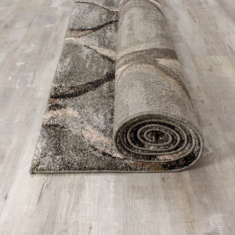 Breeze Grey Brown Ogee Area Rug by Kalora Interiors