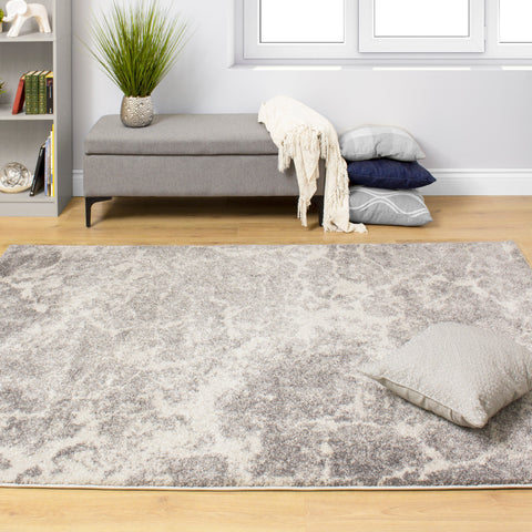 Breeze Serene Collection Grey Cream Area Rug by Kalora Interiors
