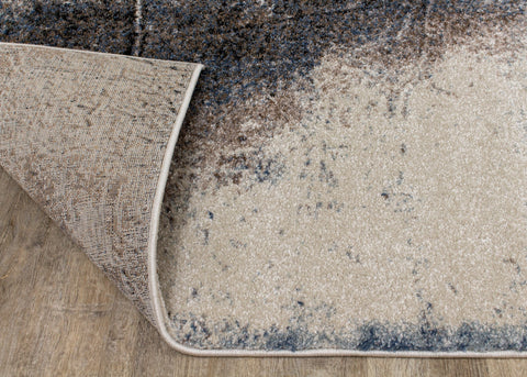 Breeze Cream Blue Brown Urban Rift Rug by Kalora Interiors