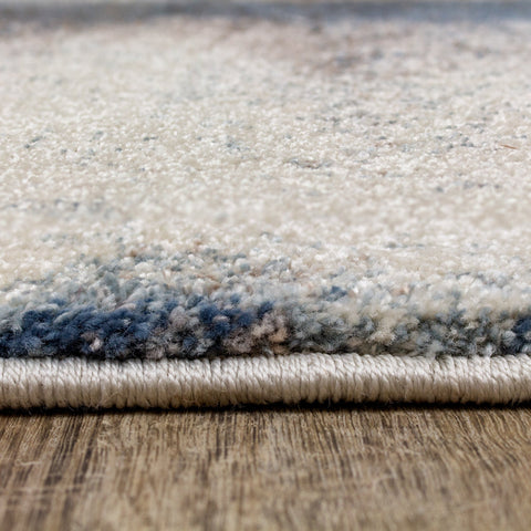 Breeze Cream Blue Brown Urban Rift Rug by Kalora Interiors