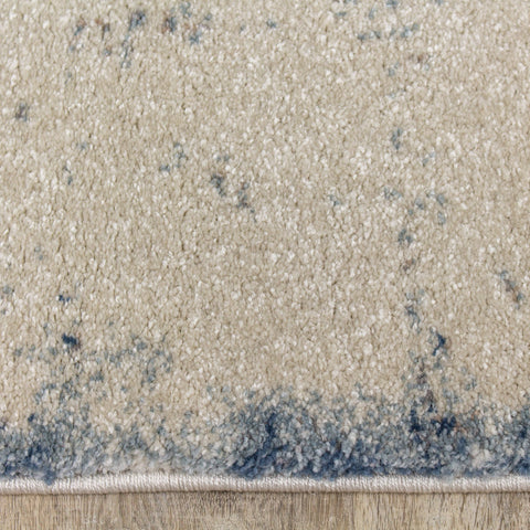 Breeze Cream Blue Brown Urban Rift Rug by Kalora Interiors
