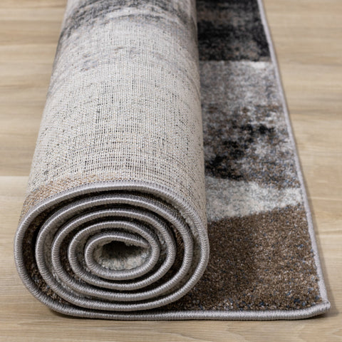 Breeze Cream Brown Grey Robust Triangle Rug by Kalora Interiors