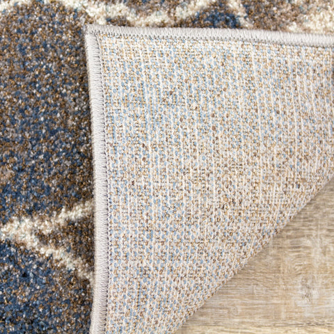 Breeze Blue Cream Black Poppies Rug By Kalora Interiors