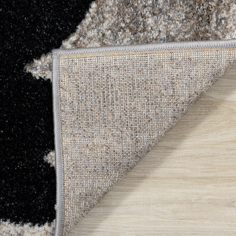 Breeze Blue Cream Black Poppies Rug by Kalora Interiors