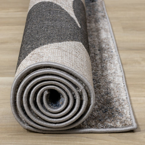 Breeze Blue Cream Black Poppies Rug by Kalora Interiors