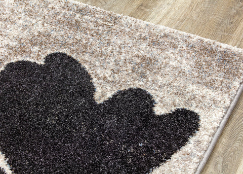 Breeze Blue Cream Black Poppies Rug By Kalora Interiors