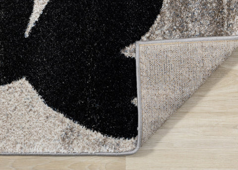 Breeze Blue Cream Black Poppies Rug by Kalora Interiors