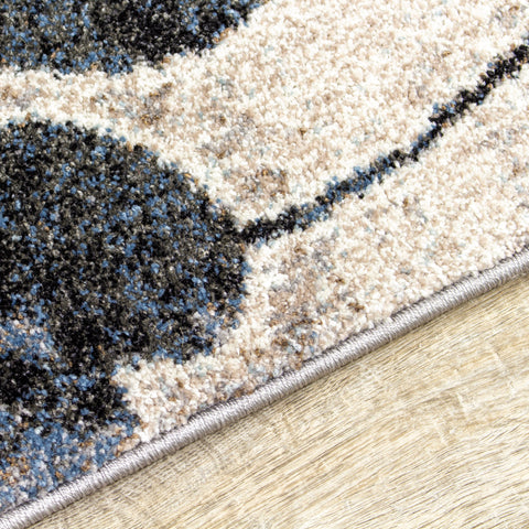 Breeze Blue Cream Black Poppies Rug By Kalora Interiors