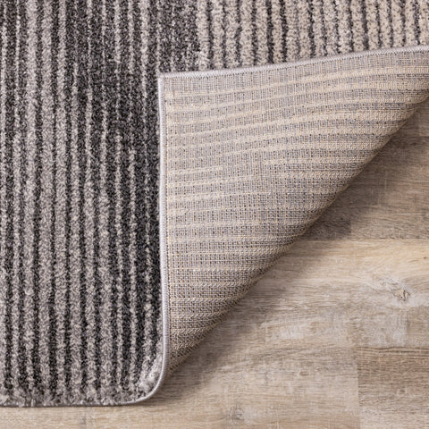 Breeze Grey Distressed Lines Rug by Kalora Interiors