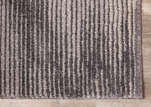 Breeze Grey Distressed Lines Rug by Kalora Interiors