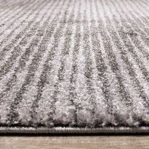 Breeze Grey Distressed Lines Rug by Kalora Interiors