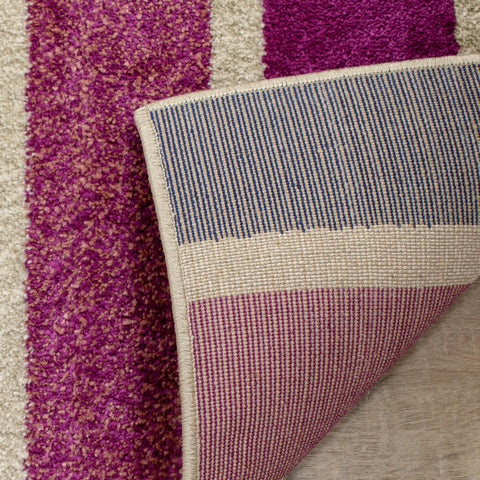 Brighton Pink Orange Stripes Rug by Kalora Interiors